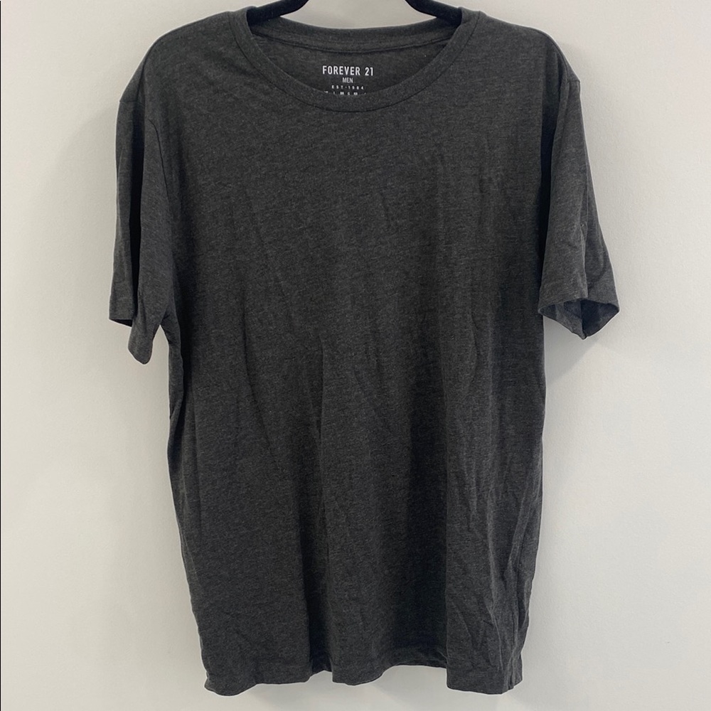 Forever 21 Men Tee - Large - Charcoal Gray